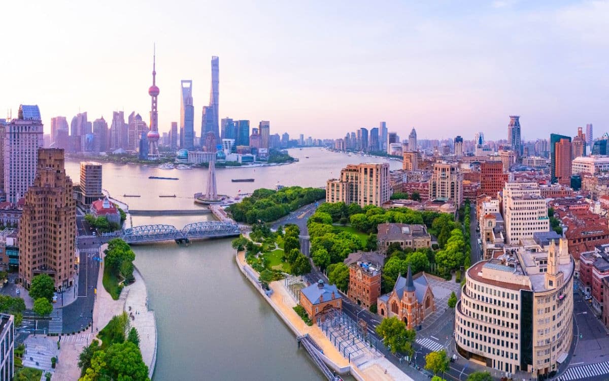Вид на Шанхай сверху