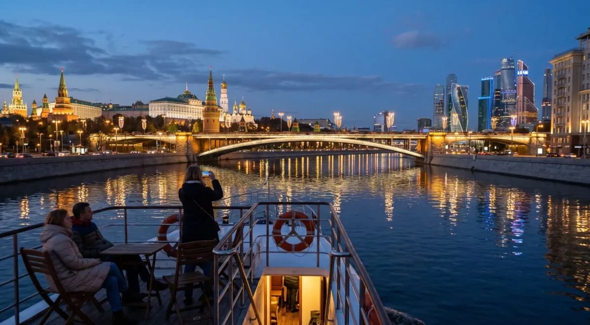 Как меняется Москва вечером — огни, мосты и тишина воды