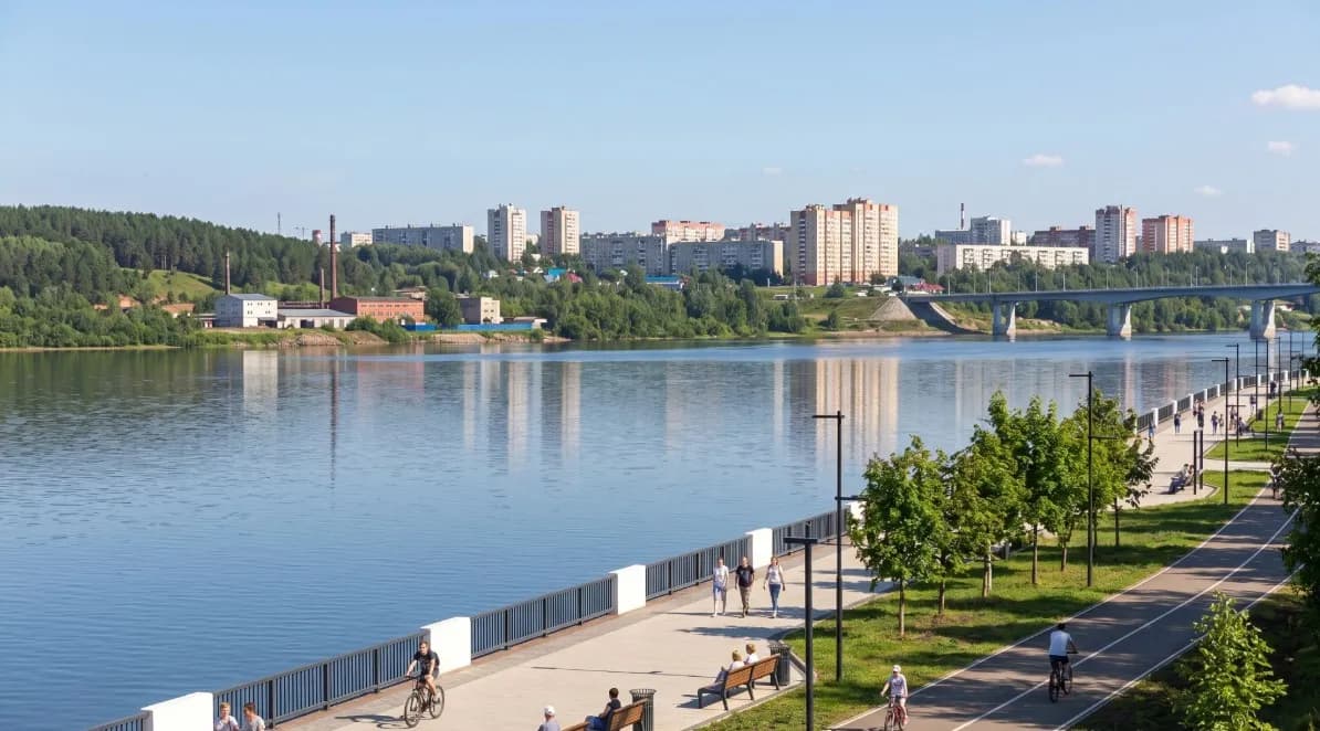 Набережная Чайковского и атмосфера Камы