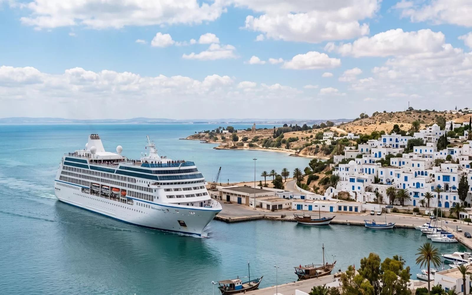 Круизный лайнер Mediterranean Star в порту Ла-Гулетт